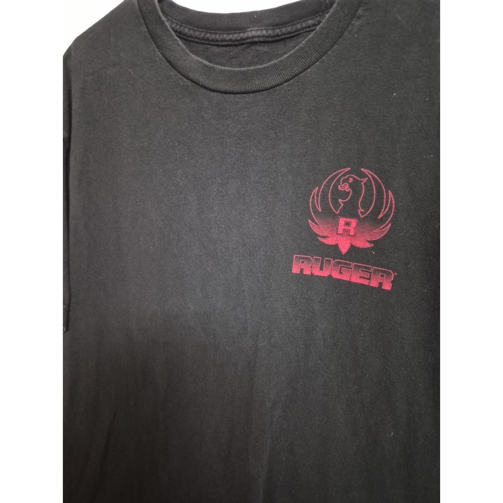 Ruger Men's T-Shirt Black Dragon On Back Short Sleeve